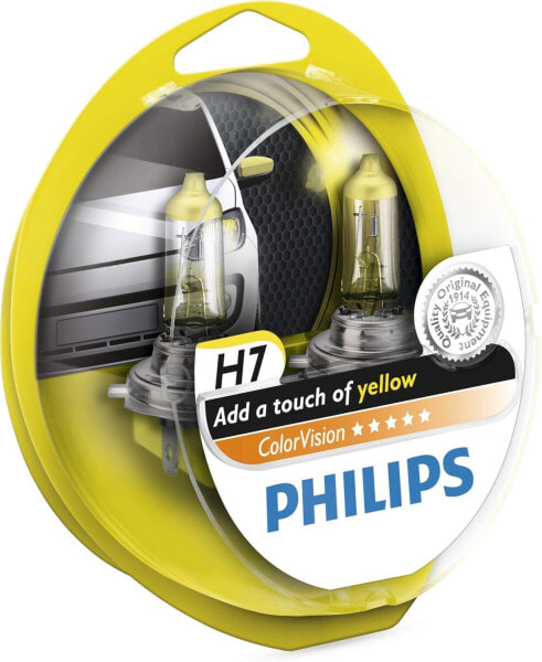Philips Colorvision 12972Cvpys2 H7 Colored Car Headlight 2-Pack Bulbs, Yellow, 36802428