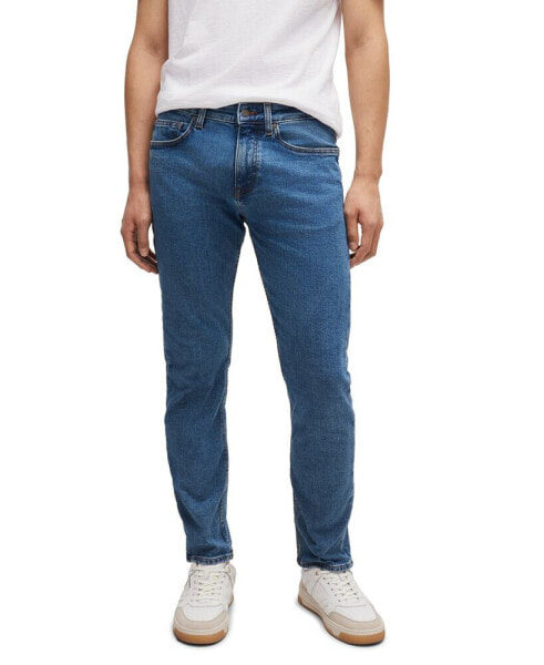 Men's Blue Comfort-Stretch Denim Slim-Fit Jeans