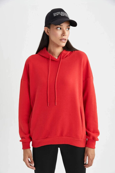 Толстовка женская Defacto Kadın Red Sweatshirt A4445AX