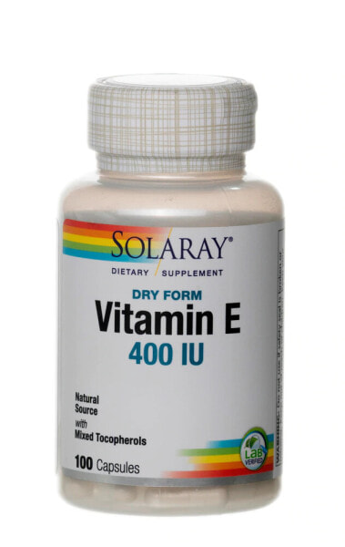 Solaray Dry Form Vitamin E --Витамин Е  - 400 МЕ - 100 Капсул