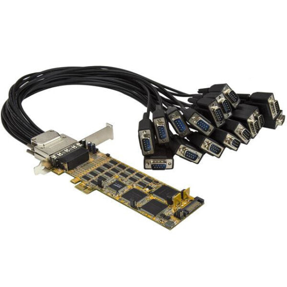 StarTech.com 16-Port Low-Profile Serial Card - RS232 - PCI Express - PCIe - Serial - Low-profile - PCIe 1.1 - RS-232 - Yellow