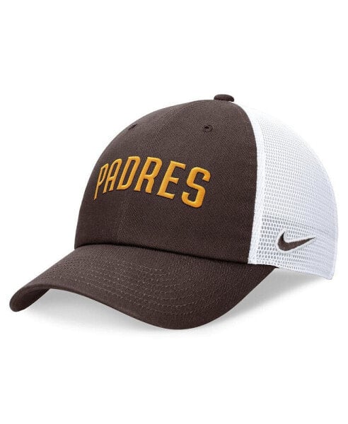 Men's Brown San Diego Padres Evergreen Wordmark Trucker Adjustable Hat