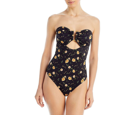 Aqua Womens Strapless Cut-Out One-Piece Swimsuit Black Size XS 303953