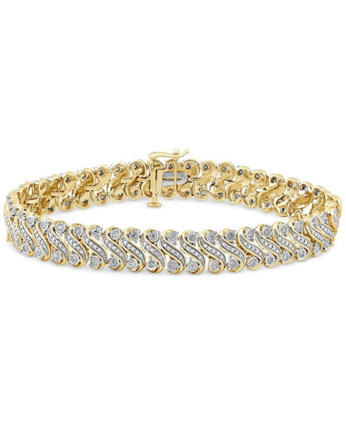 Diamond S Link Statement Bracelet (1 ct. t.w.) in Gold-Plated Sterling Silver
