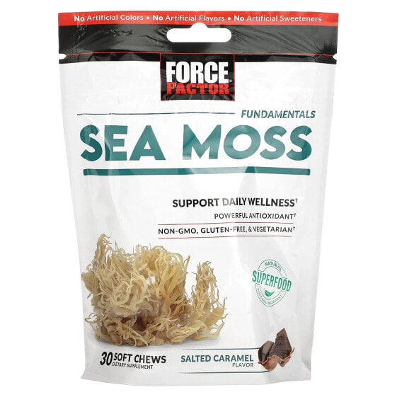 Антиоксиданты Force Factor Sea Moss, Salted Caramel, 30 мягких жевательных конфет