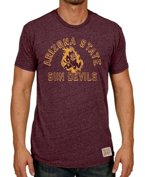 Men's Heather Maroon Arizona State Sun Devils Vintage-Like Tri-Blend T-shirt