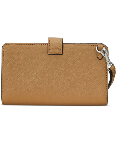 Crosshatch Leather Tech Wristlet