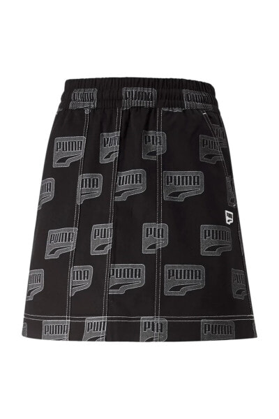 Downtown Aop Mini Skirt Kadın Etek