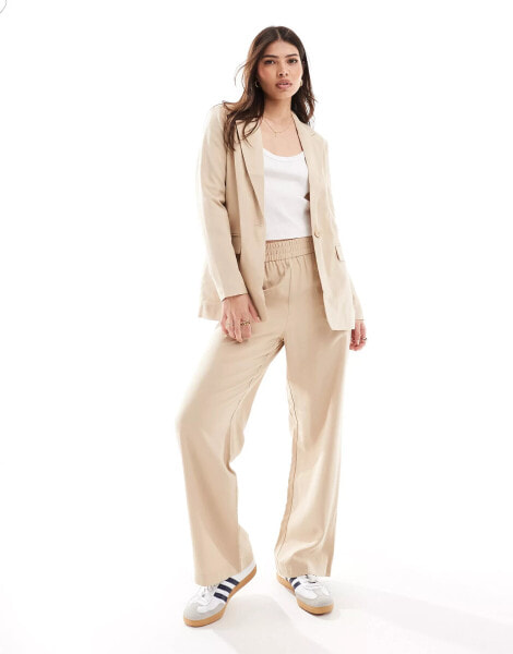 Vero Moda tailored mix and match blazer co-ord in cream