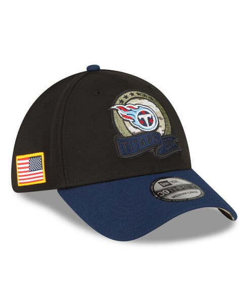 Men's Black, Navy Tennessee Titans 2022 Salute To Service 39THIRTY Flex Hat