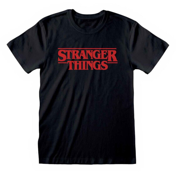HEROES Official Stranger Things Logo Black short sleeve T-shirt