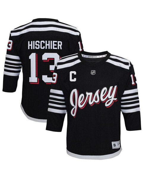 Big Boys Nico Hischier Black New Jersey Devils 2021/22 Alternate Replica Player Jersey