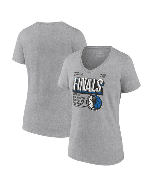 Women's Steel Dallas Mavericks 2024 Western Conference Champions Locker Room T-Shirt