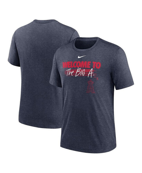 Men's Heather Navy Los Angeles Angels Home Spin Tri-Blend T-shirt