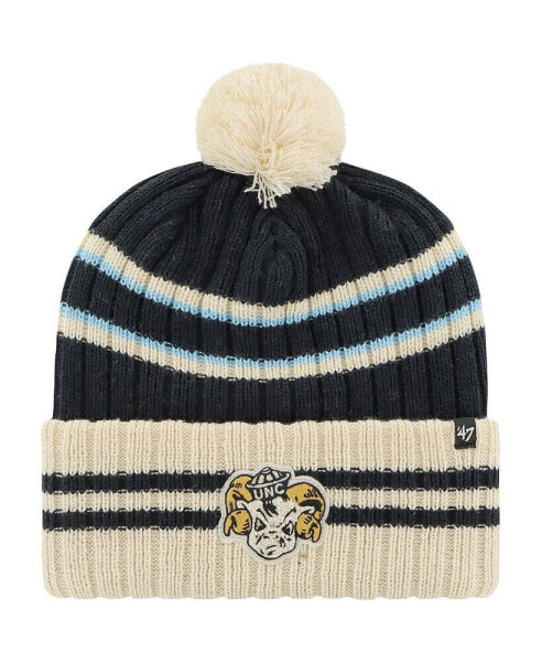 Men's Navy North Carolina Tar Heels No Huddle Cuffed Knit Hat with Pom