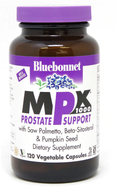 Bluebonnet Nutrition MPX 1000 Prostate Support Комплекс для здоровья предстательной железы 120 капсул