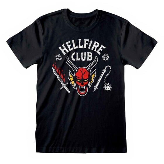 HEROES Official Stranger Things Hellfire Club Logo Black short sleeve T-shirt