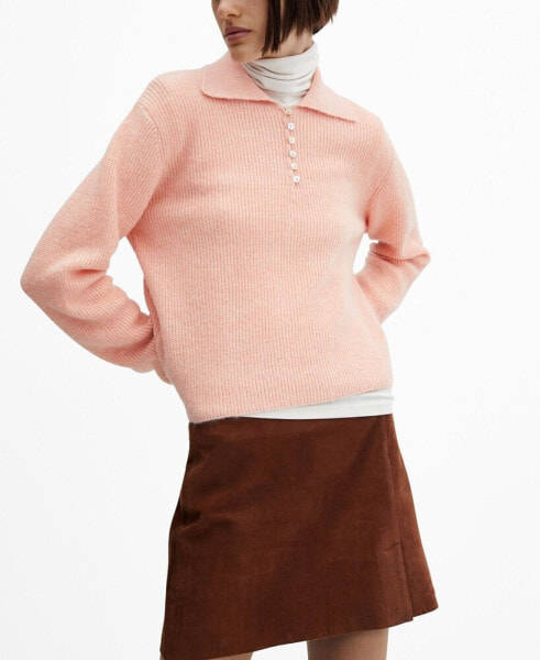 Women's Knitted Polo Neck Sweater