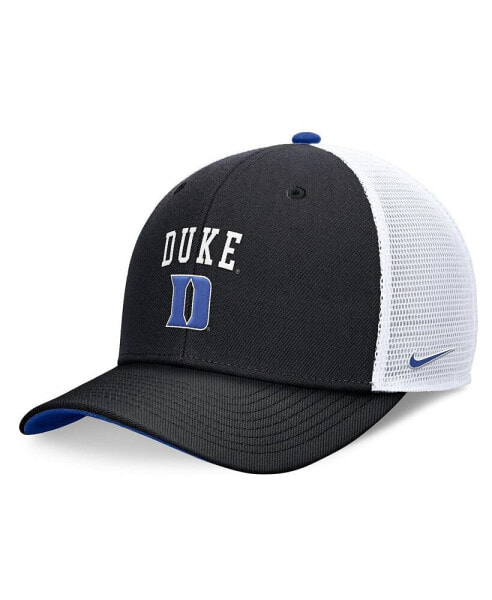 Men's Black Duke Blue Devils Letter Logo Trucker Adjustable Hat