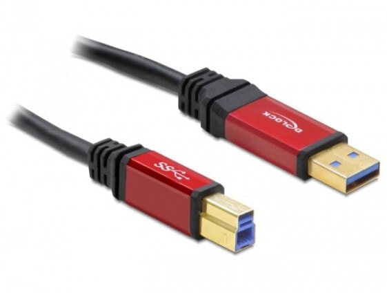 Разъем USB Delock 2.0m, USB 3.0 A-B, 2 м, USB A - USB B, USB 3.2 Gen 1 (3.1 Gen 1), Male/Male, 5000 Mbit/s