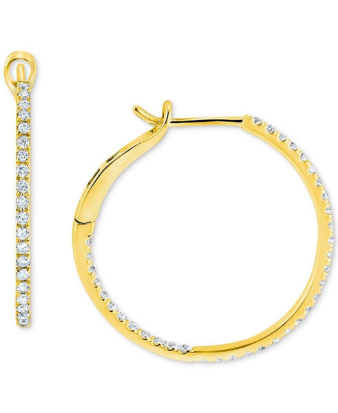 Diamond In & Out Small Hoop Earrings (1/2 ct. t.w.) in 10k Gold