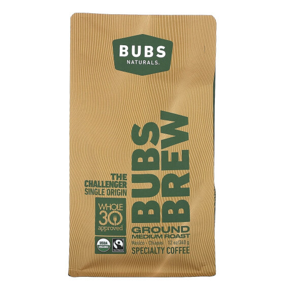 BUBS Naturals, Bubs Brew, The Challenger Single Origin, молотый, средней обжарки, 340 г (12 унций)