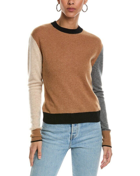 Brodie Cashmere Colorblock Cashmere Sweater Women's