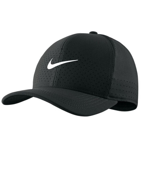 Men's Black Classic99 Swoosh Logo Performance Flex Hat