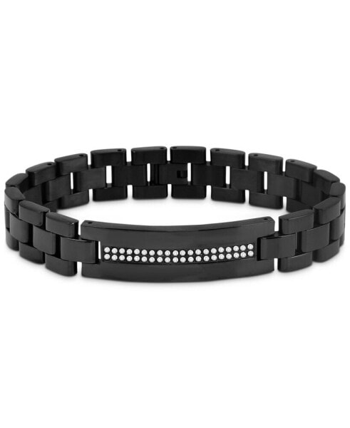 Men's Diamond Double Row Link Bracelet (1/2 ct. t.w.) in Black Ion-Plated Stainless Steel