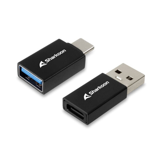 Sharkoon USB 3.2 Gen 1 Adapter OfficePal, USB-A> USB-C/USB-C> USB-A (schwarz, 2er Set)