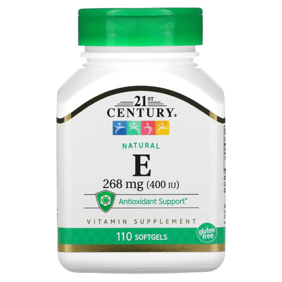 Витамин E натуральный, 21st Century, 268 мг (400 МЕ), 110 капсул
