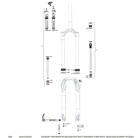 ROCKSHOX Service Kit 200H Recon Gold RL Boost/Sektor RL Set