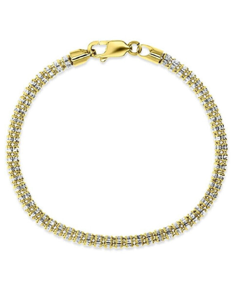 Ice Link Chain Bracelet in 10k Two-Tone Gold