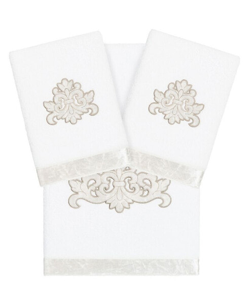 Textiles Turkish Cotton May Embellished Fingertip Towel Set, 2 Piece