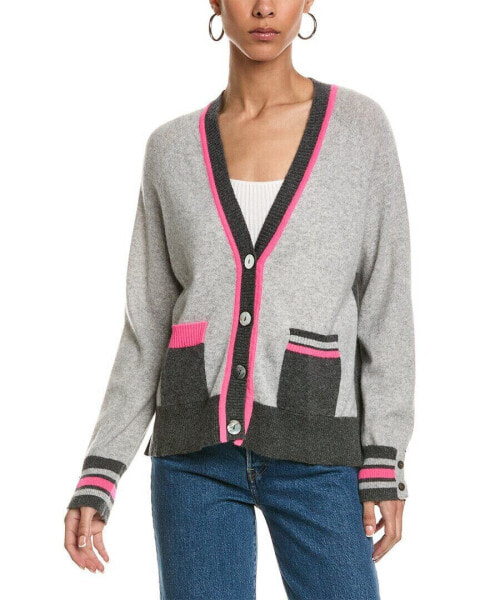 Brodie Cashmere Varsity Pop Cardigan Women's