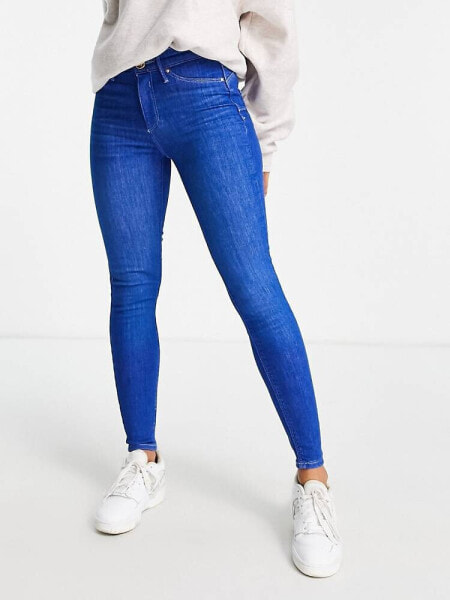 Женские джинсы River Island Molly Figurformende Jeans in Blau mit mittelhohem Bund