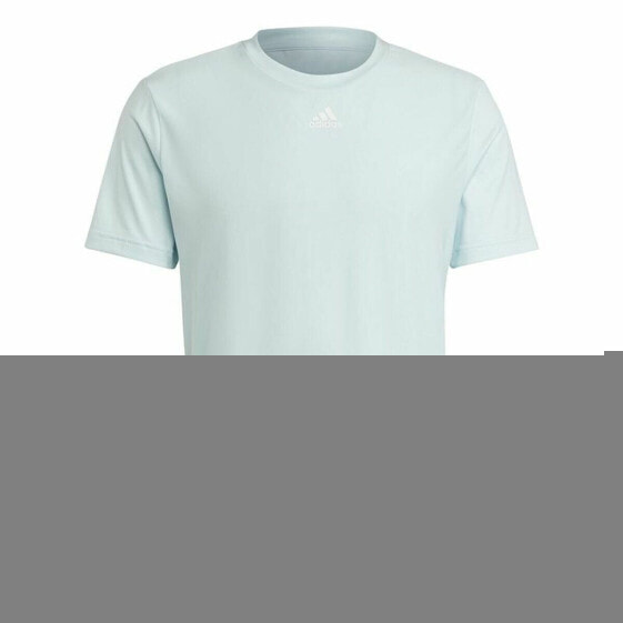 Men’s Short Sleeve T-Shirt Adidas 3-Bar Graphic Blue Light Blue