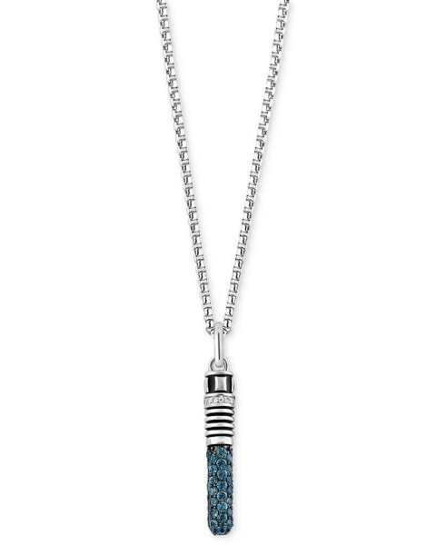 London Blue Topaz (1 ct. t.w.) & Diamond (1/20 ct. t.w.) Obi-Wan Kenobi Lightsaber 18" Pendant Necklace in Sterling Silver