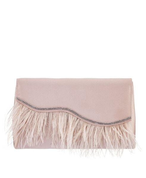 Women's Feather Flap Clutch