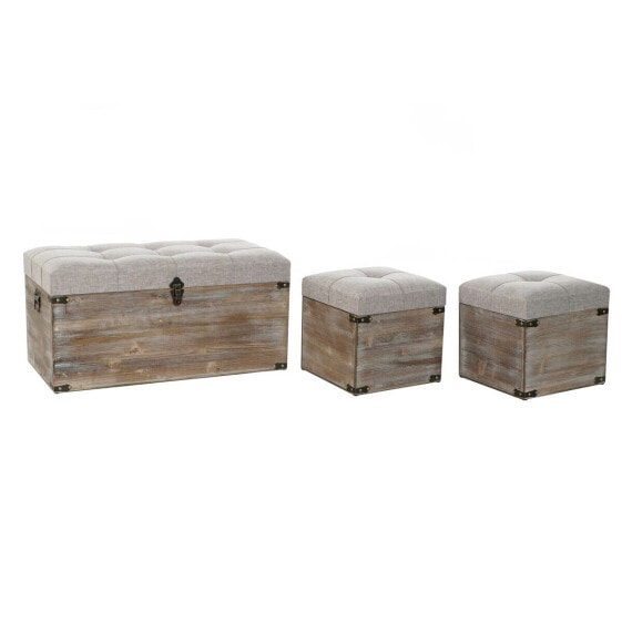 Set of Chests DKD Home Decor Beige Wood Brown Traditional 80 x 40 x 40 cm
