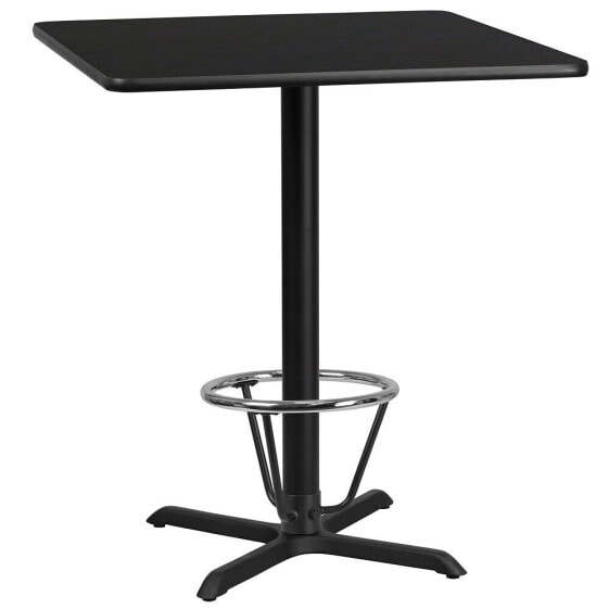 36'' Square Black Laminate Table