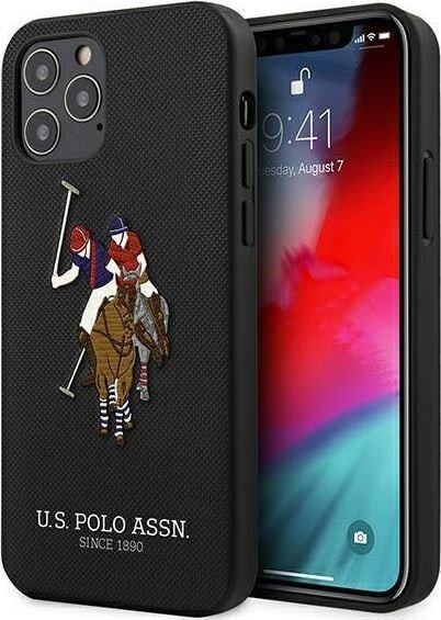 Чехол для смартфона iPhone 12 Pro Max 6,7" U.S. Polo Assn. из коллекции Polo Embroidery, цвет черный