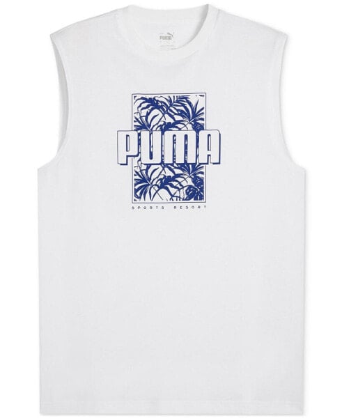 Men's ESS+ Palm Resort Logo Graphic Sleeveless T-Shirt