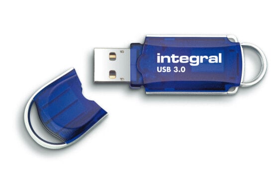 Integral 128GB USB3.0 DRIVE COURIER BLUE UP TO R-120 W-30 MBS - 128 GB - USB Type-A - 3.2 Gen 1 (3.1 Gen 1) - 170 MB/s - Cap - Blue - Silver