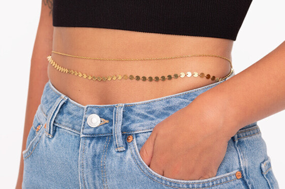 Modern double gilded waist chain