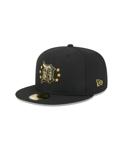 Головной убор New Era мужской Черный Detroit Tigers 2024 День Вооруженных Сил 59FIFTY Fitted Hat