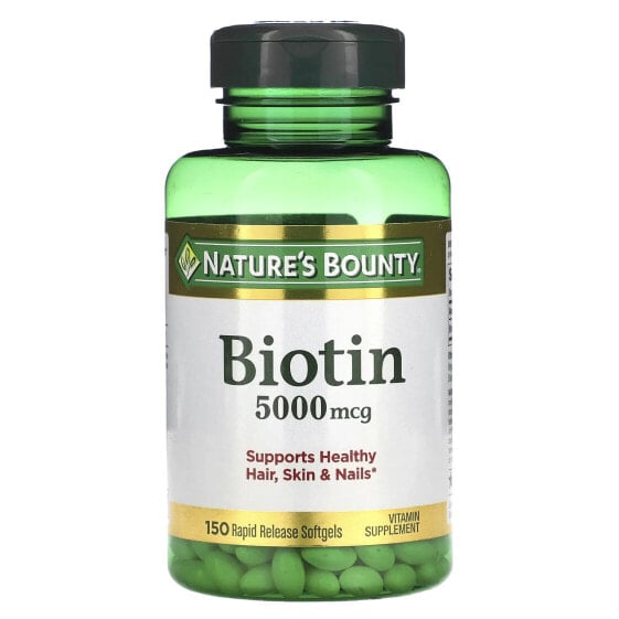 Витамин Nature's Bounty Biotin, 10 000 мкг, 120 мгг Rapid Release Softgels