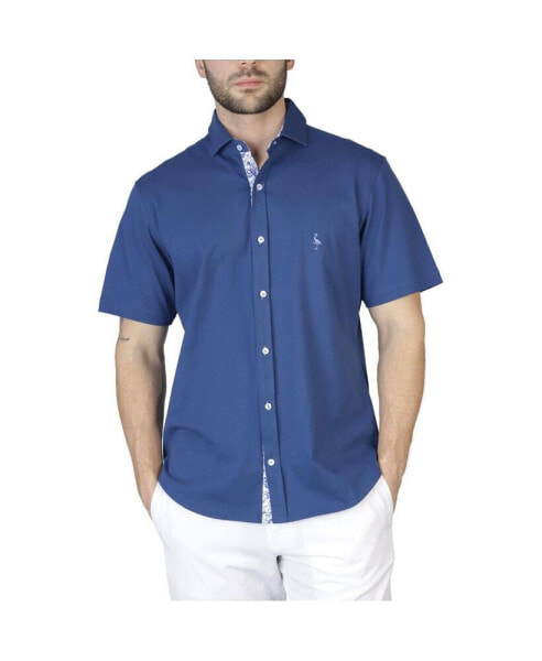 Men's Solid Knit Short Sleeve Shirt
