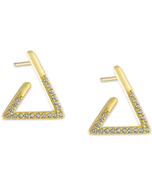 Cubic Zirconia Open Triangle Stud Earrings in 18k Gold-Plated Sterling Silver, Created for Macy's
