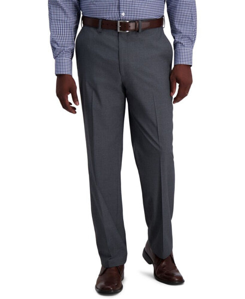 J.M. Men's Heather Diamond Classic Fit Flat Front Pant